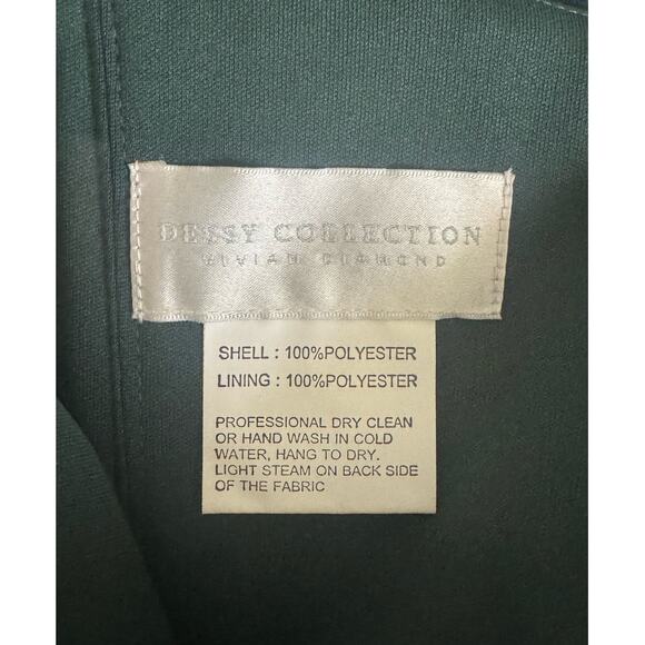 NWT Dessy Collection Vivian Diamond Bustier Crepe Midi Dress Evergreen Size 12 - Picture 6 of 12